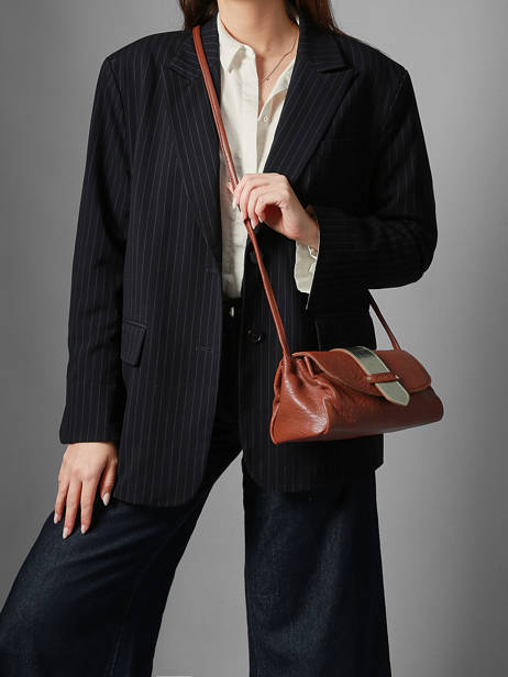 Sac Bandoulière M Agnes Cuir Etrier Marron agnes EAGC205M vue secondaire 2